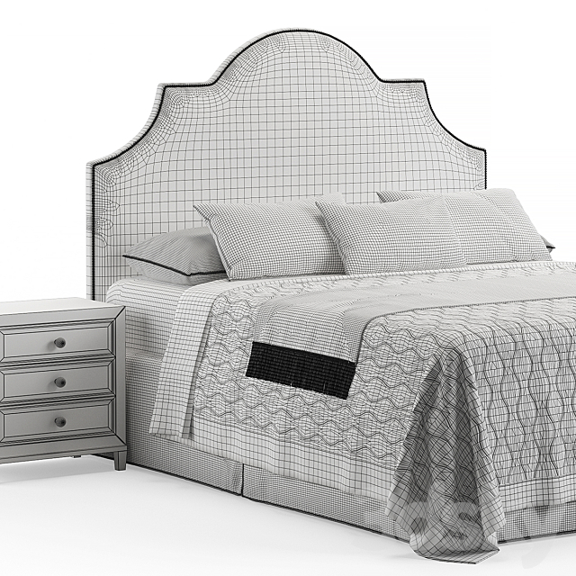 Rowe Bedroom King Headboard Bed 3DSMax File - thumbnail 4