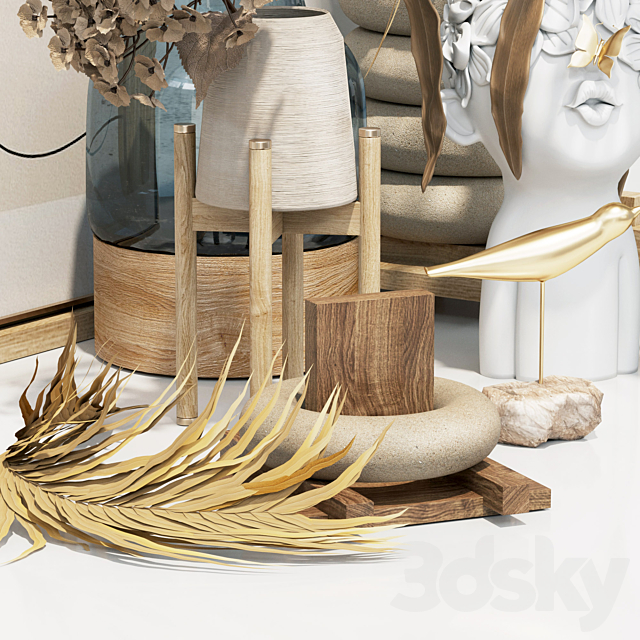 Decorative set - dried flower 3dsky