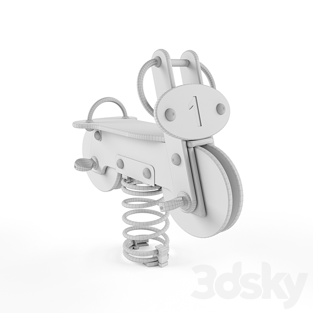 Spring rocking. Kompan set 1 3DS Max Model - thumbnail 4