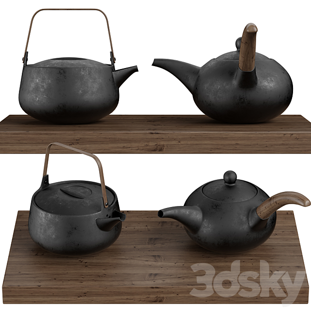 teapot set for coffee 3DSMax File - thumbnail 1