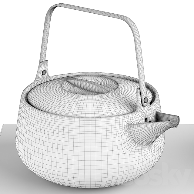 teapot set for coffee 3DSMax File - thumbnail 4