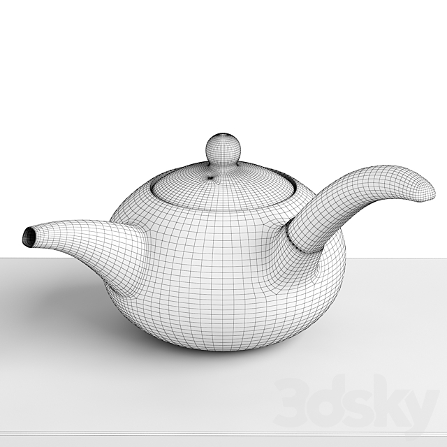 teapot set for coffee 3DSMax File - thumbnail 5