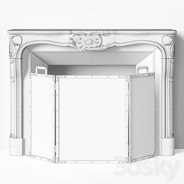 Regency Style Stone Fireplace 3DSMax File - thumbnail 4