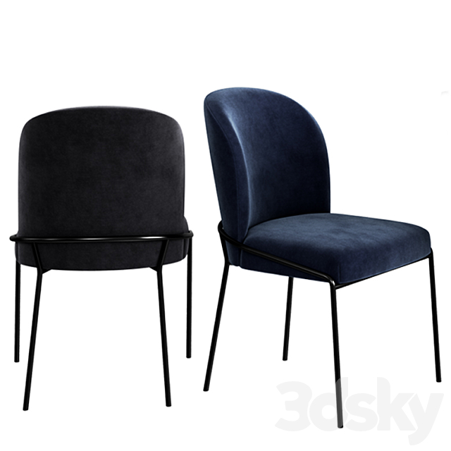West Elm Astrud Dining Chair 3DSMax File - thumbnail 2