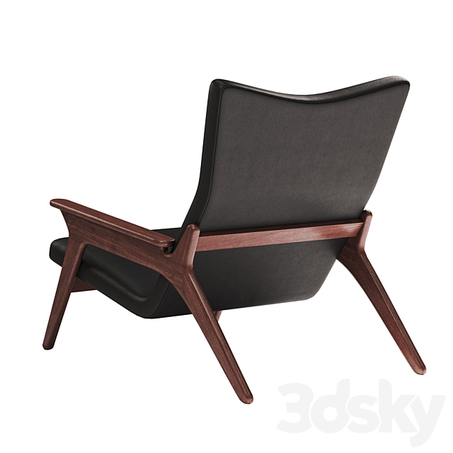 Adrian Pearsall Black Leather Lounge Chair 3DSMax File - thumbnail 2