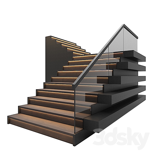 Staircase with light 3DSMax File - thumbnail 1