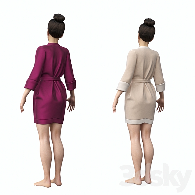 Girl in a bathrobe 3dskyfree