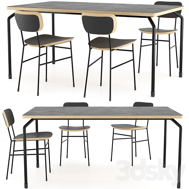 Table and chairs Master from Lube 3DSMax File - thumbnail 1