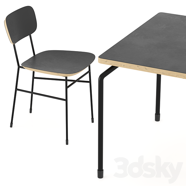 Table and chairs Master from Lube 3DSMax File - thumbnail 3