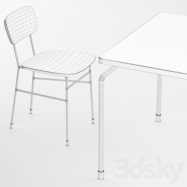 Table and chairs Master from Lube 3DSMax File - thumbnail 4