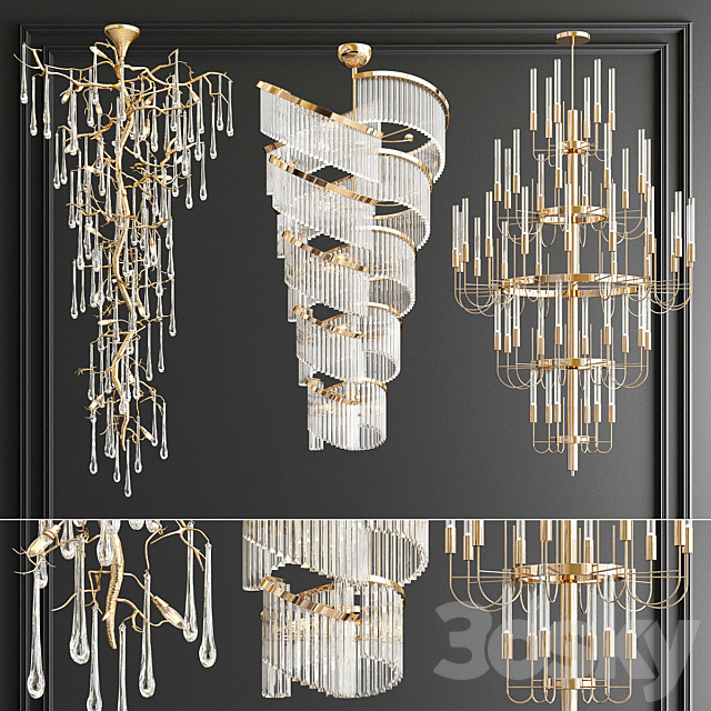 Big Chandeliers Collection – 3 type 3DSMax File - thumbnail 1