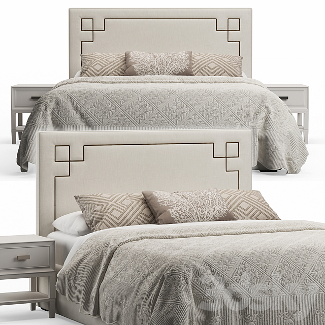 Everly Quinn Kerley Fabric Upholstered Bed 3DSMax File - thumbnail 1