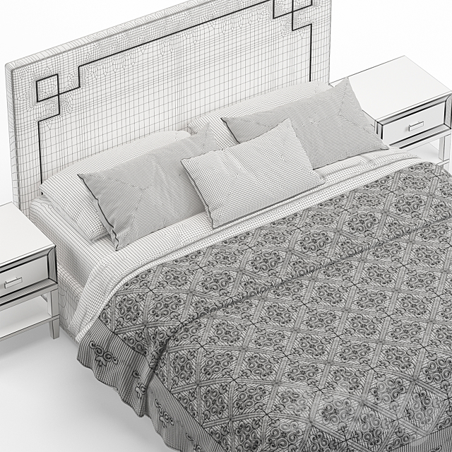 Everly Quinn Kerley Fabric Upholstered Bed 3DSMax File - thumbnail 5