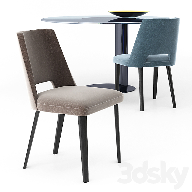 Gallotti&Radice table and chair Oto Thea 3DSMax File - thumbnail 2