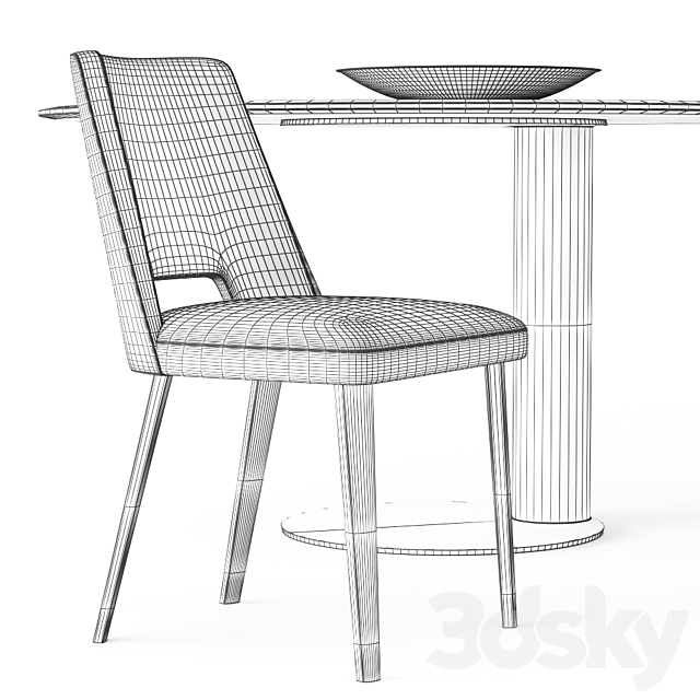Gallotti&Radice table and chair Oto Thea 3DSMax File - thumbnail 3