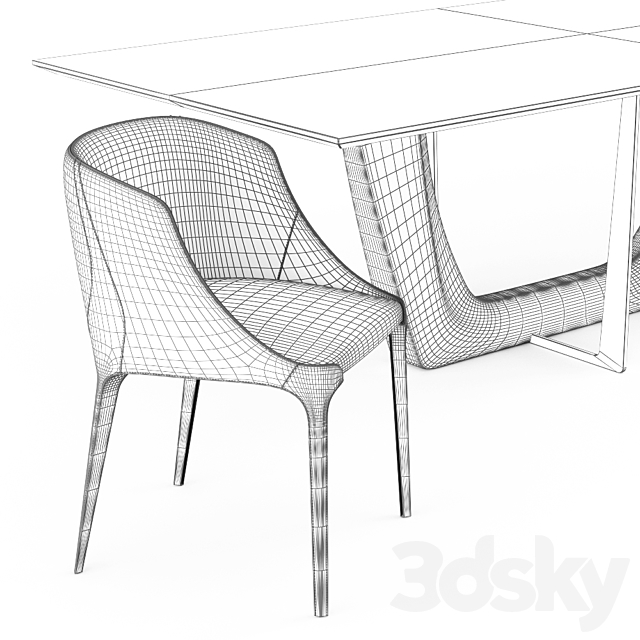 Table and chair GREENWICH GOLDIE 3DSMax File - thumbnail 3