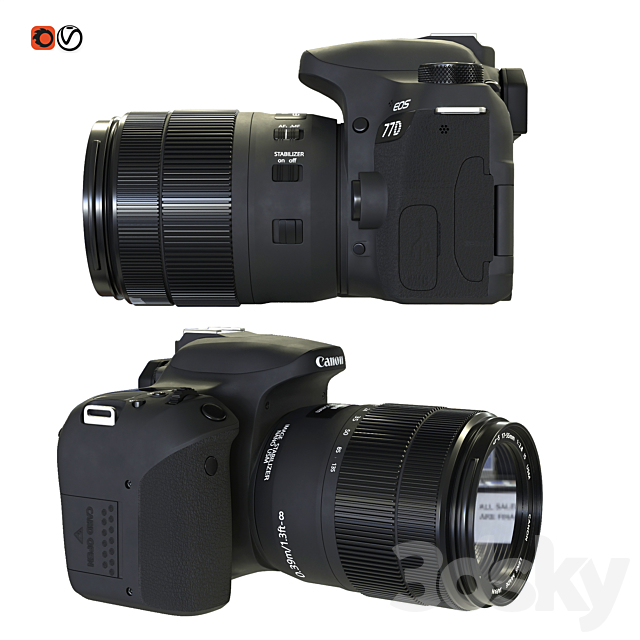 Canon EOS 77D SLR Camera 3dsky