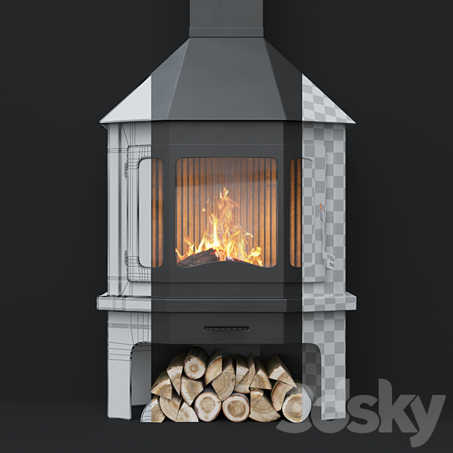 Fireplace MUNICH 3d