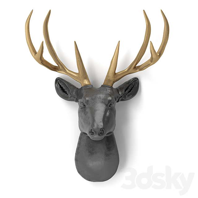 Decorative deer head in 4 colors 3d
