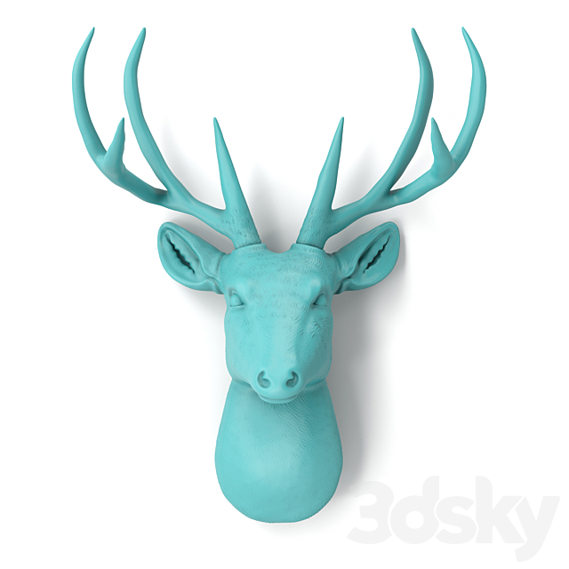 Decorative deer head in 4 colors 3dsky