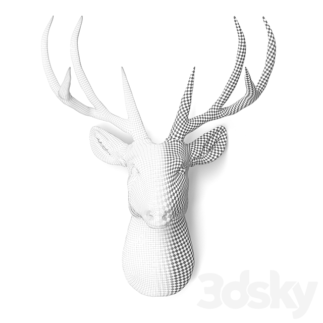 Decorative deer head in 4 colors 3dskyfree