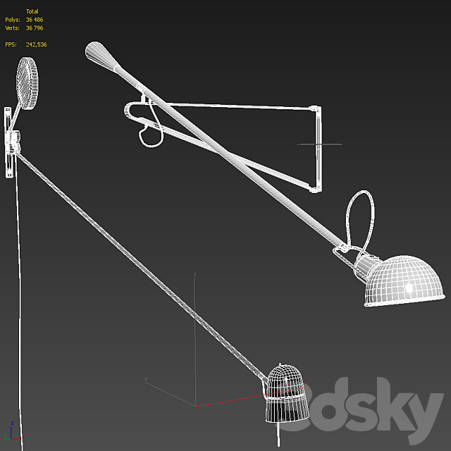 A set of wall lights. LUCEPLAN COUNTERBALANCE. Flos 265 3DS Max Model - thumbnail 5