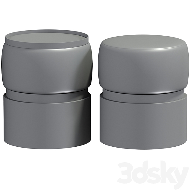 Bonnie Modern Ottoman Pouf Stool 3d