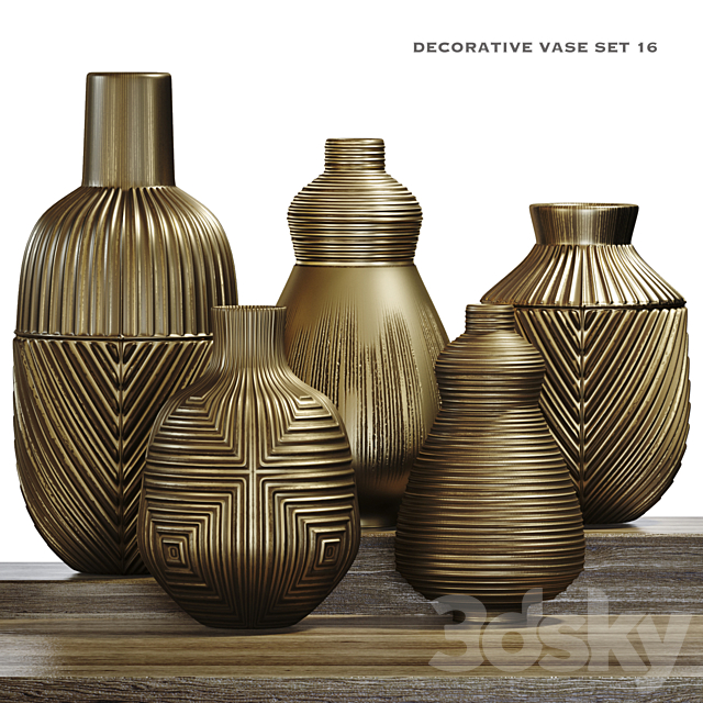decorative vase set 3DSMax File - thumbnail 1