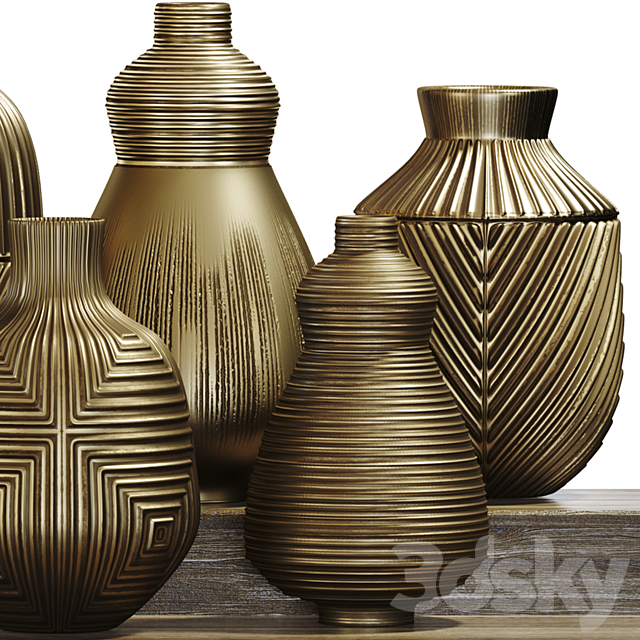decorative vase set 3DSMax File - thumbnail 3