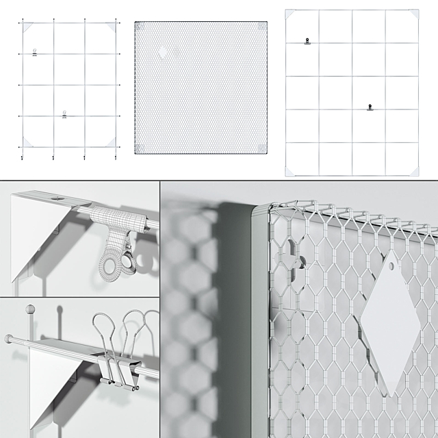 IKEA - lattices for notes and photographs on the wall (3 pcs.) 3dsky