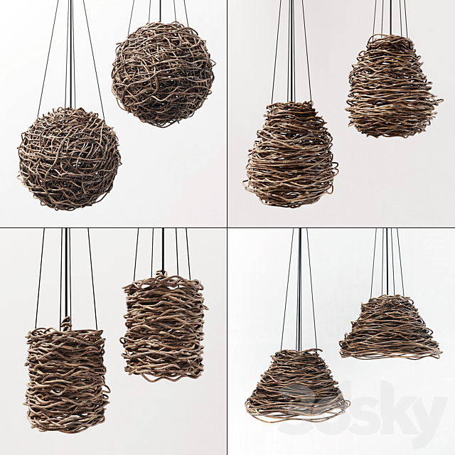 Branch decor lamp n5 _ Chandeliers from branches 3DSMax File - thumbnail 3