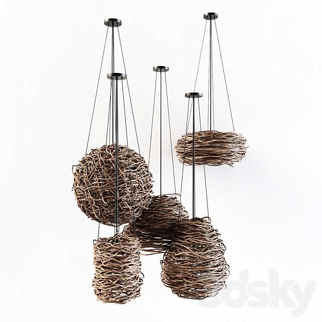 Branch decor lamp n5 _ Chandeliers from branches 3DSMax File - thumbnail 4
