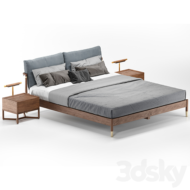 Scandinavian style bed 3DSMax File - thumbnail 3