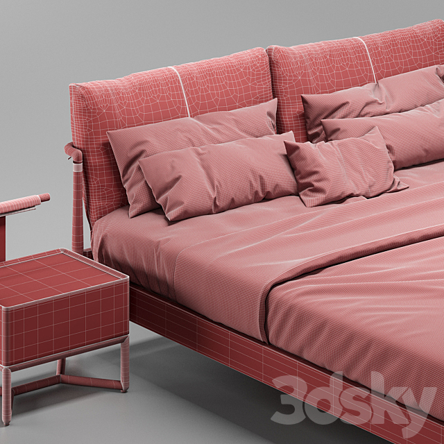 Scandinavian style bed 3DSMax File - thumbnail 5
