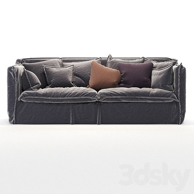 old gray sofa 3d