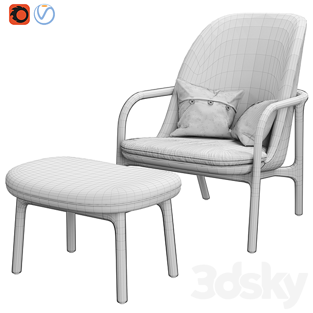 Neva Easy Chair High-Back By Artisan 3DSMax File - thumbnail 3