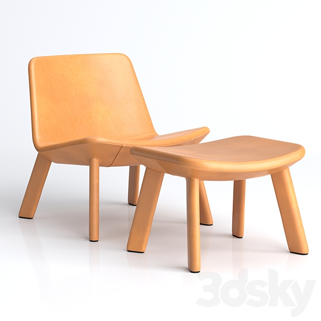 BluDot_Neat Leather Lounge Chair & Ottoman 3DSMax File - thumbnail 1