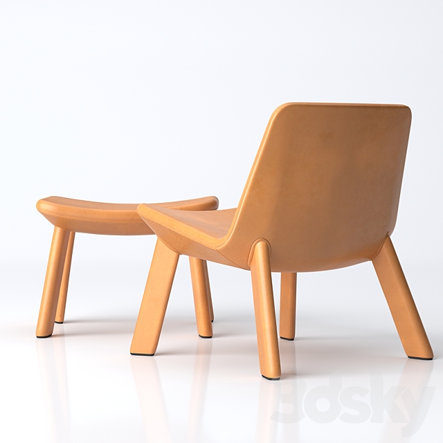BluDot_Neat Leather Lounge Chair & Ottoman 3DSMax File - thumbnail 2