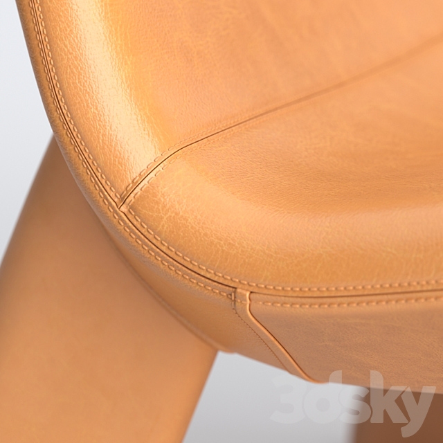 BluDot_Neat Leather Lounge Chair & Ottoman 3DSMax File - thumbnail 3