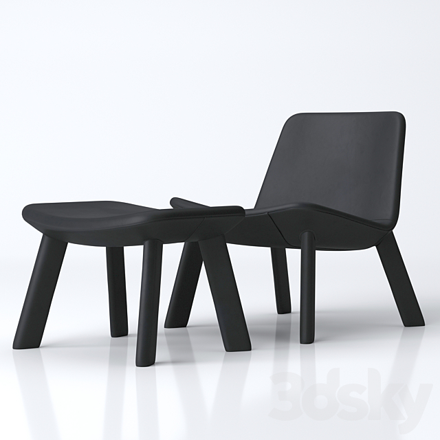 BluDot_Neat Leather Lounge Chair & Ottoman 3DSMax File - thumbnail 4