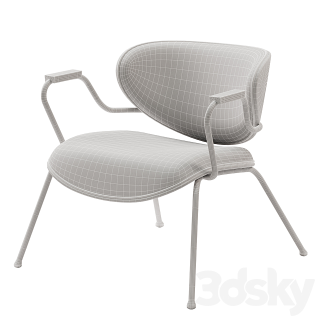 Juliettes Interiors - High End Italian Designer Retro Style Lounge Chair 3dsky