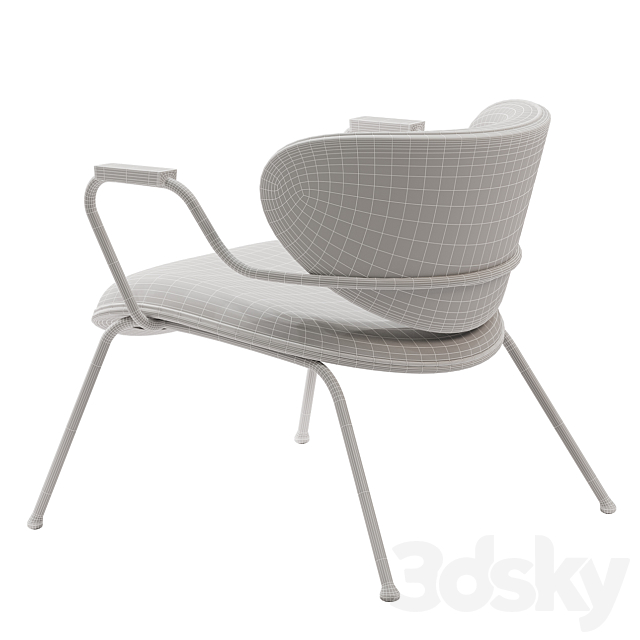 Juliettes Interiors - High End Italian Designer Retro Style Lounge Chair 3dskyfree
