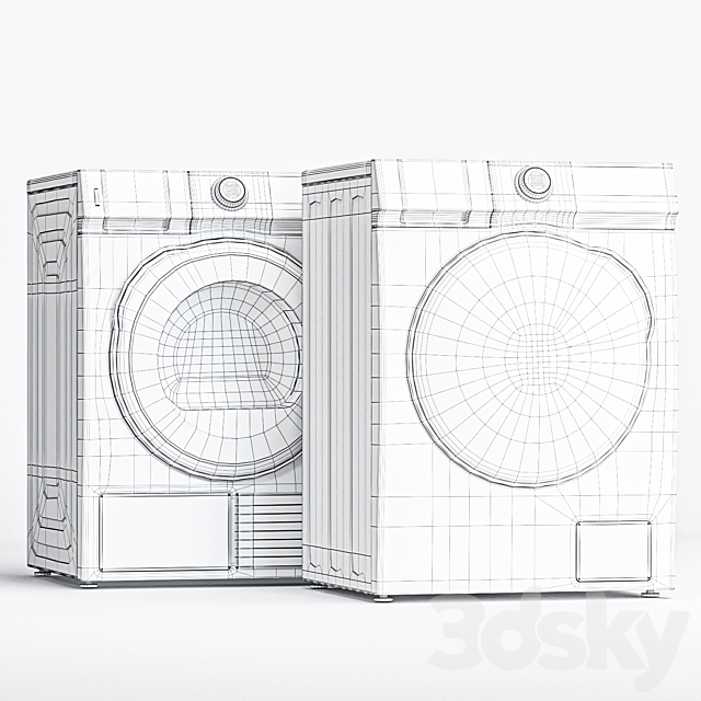 Samsung washer and dryer 3DSMax File - thumbnail 3