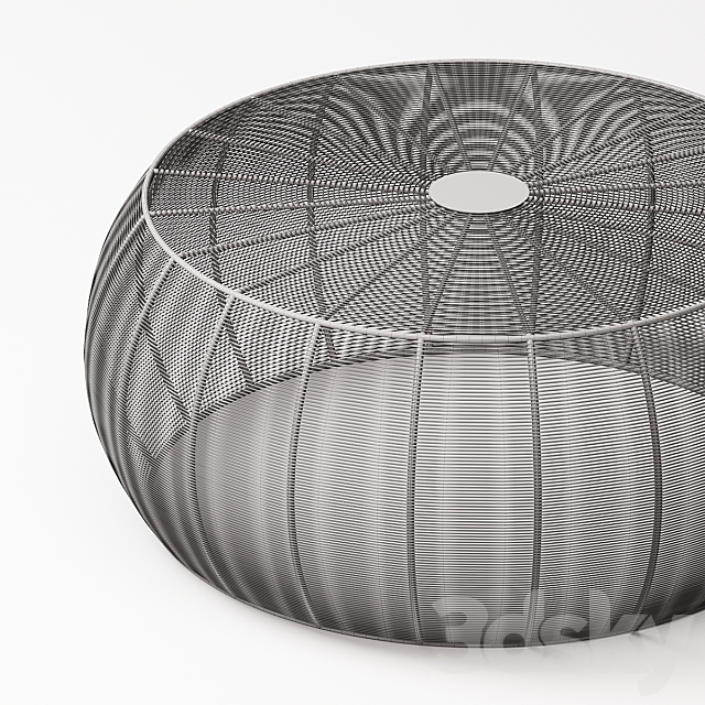 2 tables of round wicker steel La Redoute Bangor 3d