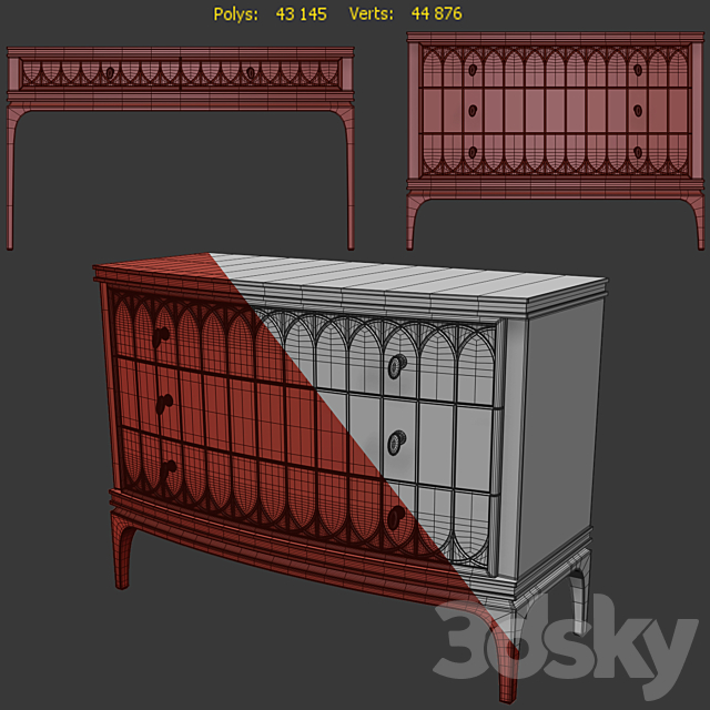 Chest and console Milano. Dresser. console by Medusa Home 3DSMax File - thumbnail 5