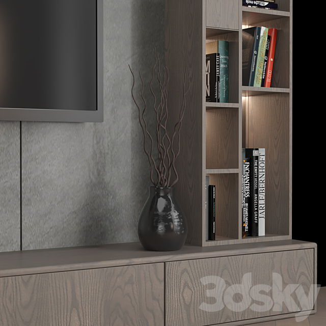 tv wall 3DSMax File - thumbnail 2