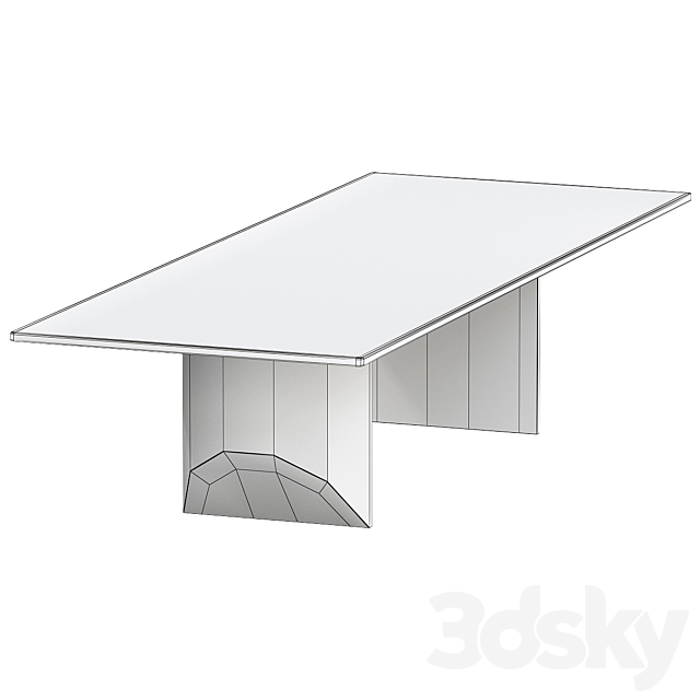 Briscola natevo and WEDGE Marble table Minotti 3d