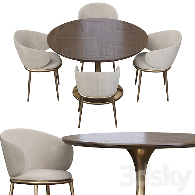 Mun Chair and Fashionable Dining 3DSMax File - thumbnail 2
