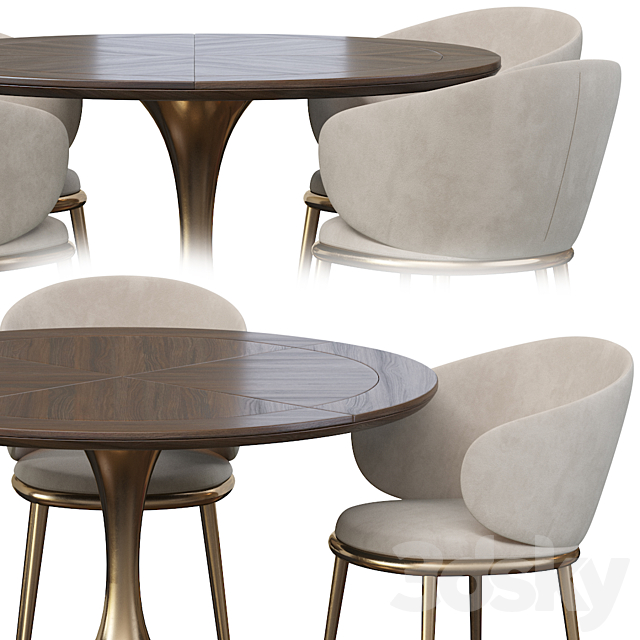 Mun Chair and Fashionable Dining 3DSMax File - thumbnail 3