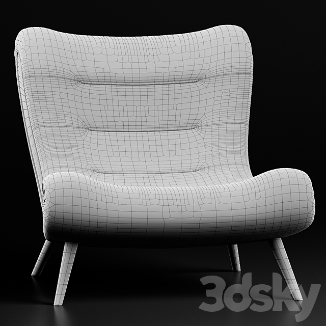 louis fashion single sofa 3DSMax File - thumbnail 3
